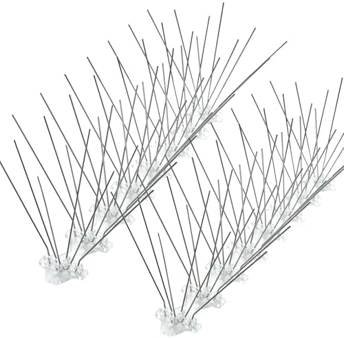 Bird Spikes Stainless Steel Bird Pigeon Spikes for Outside to Keep Birds Away with Plastic Base 31.5ft Coverage for Bird Nest Keeping Crows,Small Bird,Woodpeckers