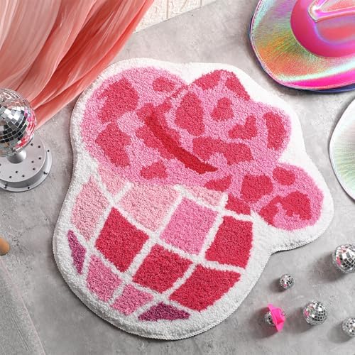 23. 6 Inch Funny Western Cowgirl Bathroom Rug Pink Let's Go Girls Disco Cowgirl Bath Mat Shower Mat Bathroom Decoration Non Slip Washable Bath Rug for Shower