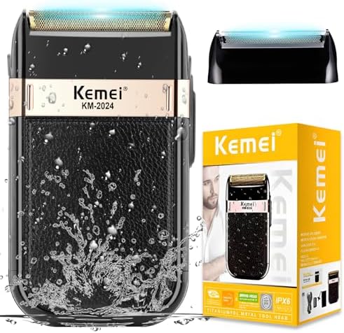 KEMEI Men's Electric Razor Waterproof Reciprocating Razor Cordless Precision Beard Trimmer Twin Blade USB Rechargeable Grooming Razors,Shaving & Hair Removal Products (2024 Shaver)