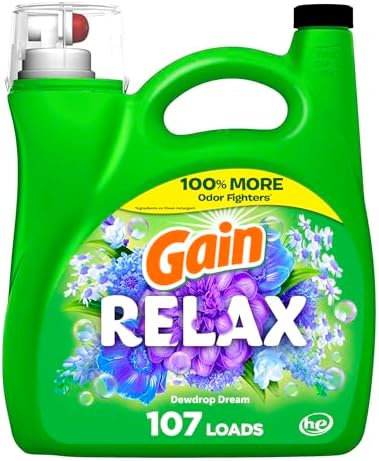 Gain Liquid Laundry Detergent, Relax, HE Compatible, 154 fl oz, 107 Loads