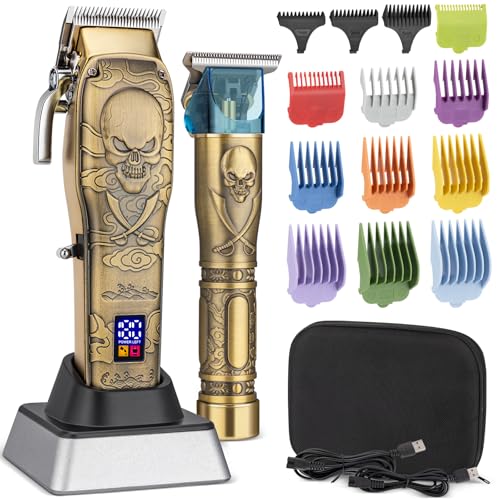 Audoc Professional Cordless Hair Clippers for Men Pro Li Outliners Trimmer Low Noise Hair Trimmer for Men Quiet Metal Housing Hair Cutting Kit for Home Barber Kid Father