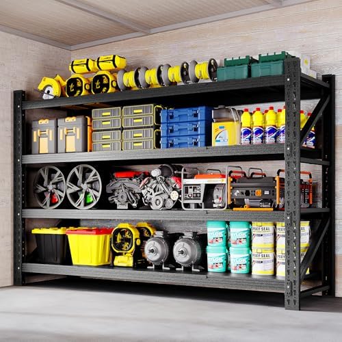 71" W Storage Shelves 5000lbs Garage Metal Shelving Heavy Duty Garage Shelves Adjustable Storage Shelves for Industrial, Factory,71" W X 24" D X 69" H