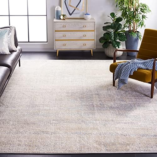 SAFAVIEH Adirondack Collection Area Rug - 9' x 12', Beige & Slate, Modern Abstract Design, Non-Shedding & Easy Care, Ideal for High Traffic Areas in Living Room, Bedroom (ADR207B)