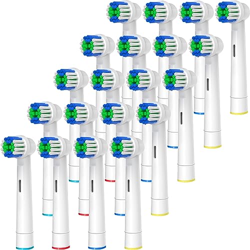 Replacement Toothbrush Heads Compatible with Oral-B Braun, 20 Pcs Professional Electric Toothbrush Brush Heads for Oral B Replacement Head Refill Pro 500/1000/1500/3000/3757/5000/7000/7500/8000