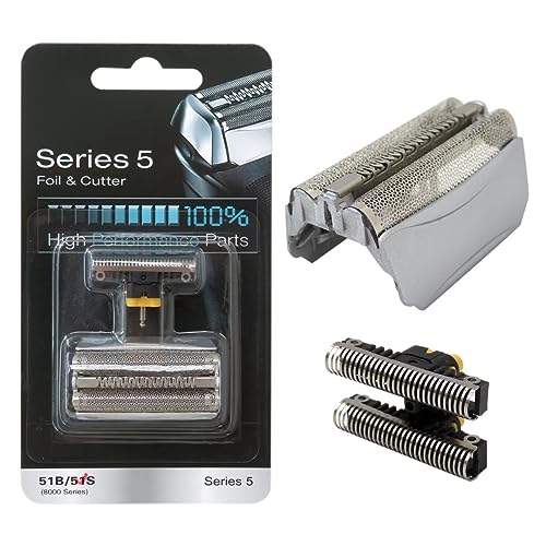 51S Electric Shaver Replacement Foil Head with Cutter Compatible for B-raun 5 Series 550s-3/550s-4/550cc/550cc-4/560/560s-3/560s-4/565cc/565cc-4/570s-4/570cc/570cc-3/570cc-4/590cc/590cc-3/590cc-4