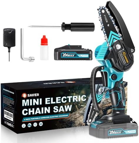 Saker Mini Chainsaw,Portable Electric Chainsaws Cordless,Handheld Chain Saw Pruning Shears Chain Saws for Tree Branches,Courtyard,Household and Garden Gifts for Men Dad Husband Women