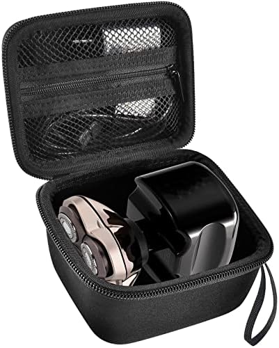 ANKHOH Case Compatible with Skull Shaver Electric Pitbull Pro Razor, Hard Travel Rotary Men Head Shavers Beard Trimmer Storage Bag with Zipper Mesh Pocket for Mustache Grooming Kit,Black-Only Box