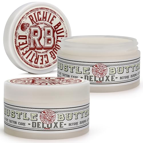 Hustle Butter Tattoo Aftercare Balm - Value Size 2pk For New & Older Tattoos - Safe While Healing - Essential Body Art Supplies Vegan No-Petroleum