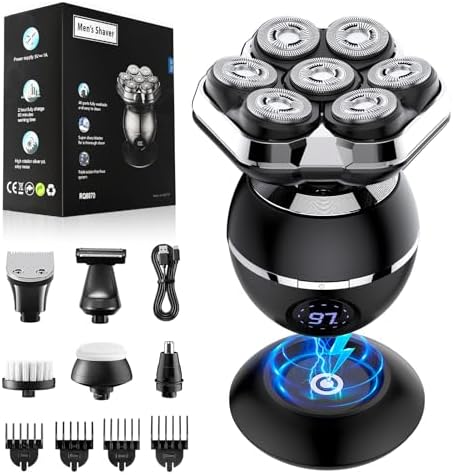 Head Shavers for Bald Men, 2025 Upgraded Magnetic Head Shaver, Waterproof Wet/Dry Bald Head Shavers for Men, 6-in-1 Shaving Kit Electric Shaver