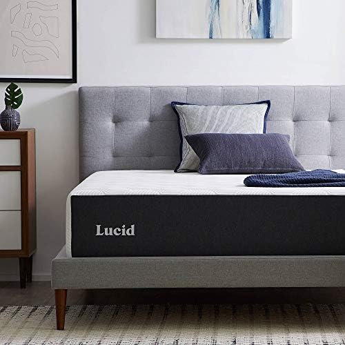 Lucid 14 Inch Memory Foam Mattress - Medium Plush Feel - Infused with Refreshing Bamboo Charcoal and Cooling Gel - Bed in a Box - Temperature Regulating - Pressure Relief - Breathable - Queen Size