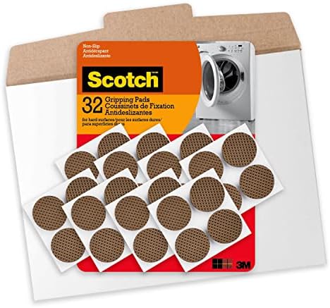 Scotch Gripping Pads, 8 PCS Non-Slip Furniture Pads for Hardwood Floors, Round, Brown, 1.5"