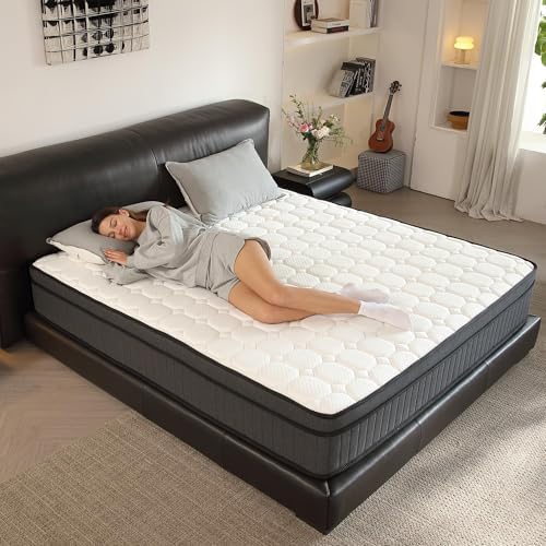 Queen Mattress in a Box, 10 Inch Hybrid Individually Wrapped Pocket Coils, Fiberglass Free Breathable Mattress Queen Size for Pressure Relief, CertiPUR-US, 100-Night Trail