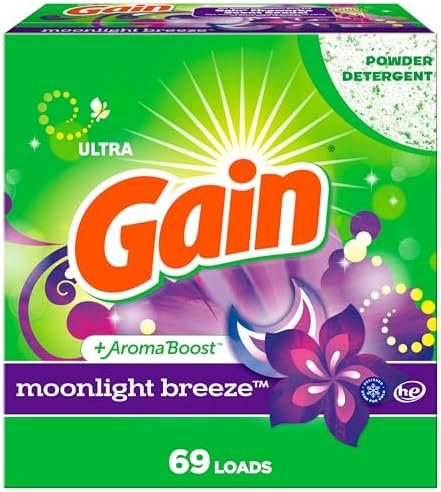 Gain Powder Laundry Detergent, Moonlight Breeze Scent, 69 Loads, 82 OZ