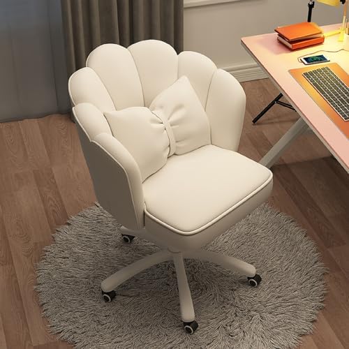 Vanity Chair Velvet Petal Desk Chair Upholstered Modern Tufted Home Office Chair with Back, Height Adjustable Computer Task Chair for Bedroom Living Room