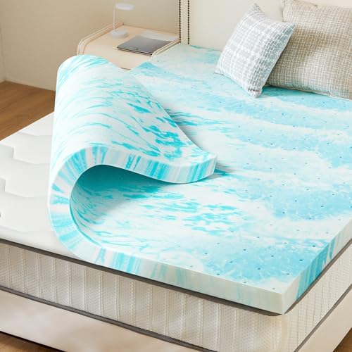 Mattress Topper Twin XL, 3 Inch Thick Memory Foam Gel Infused Cooling Toppers Pad for Twin XL Size Bed, Sleeper Sofa, RV, Camper, CertiPUR US Certified, Ventilated and Breathable