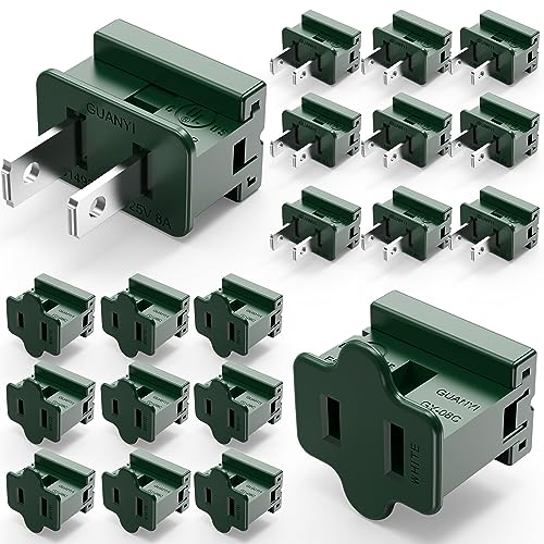 Christmas Lighting Vampire Plug, Male and Female Green Slip Plug Set, Gilbert Plugs, Zip Plugs, 20 Packs (SPT-1)