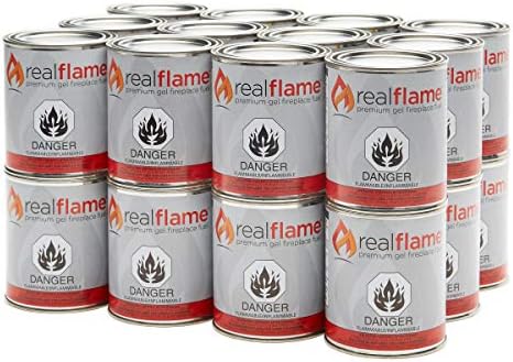 Real Flame Gel Fuel Cans - 24-Pack - Gelled Isopropyl Alcohol for Indoor or Outdoor Fireplaces