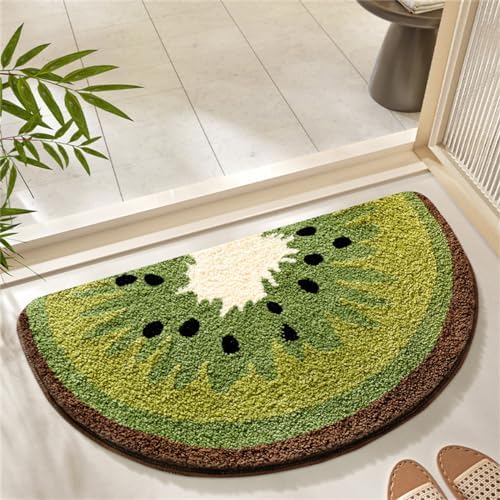 Ankah Fruit Bath Mats Cute Bathroom Rugs, Particularly Absorbent, Very Soft, and Dry Fast That fits in The Kid's Room, Bathroom or Other Room, 17.7" x 31.5",Kiwi