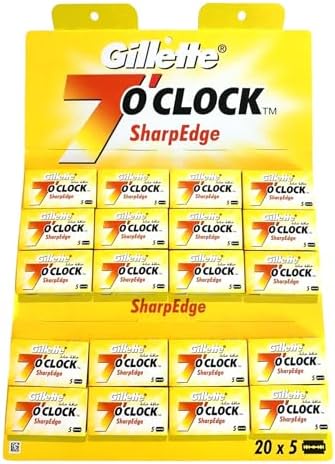 P&G Gillette 7 O Clock 100 Razor Blades, Yellow