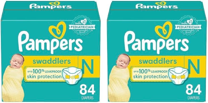 Pampers Swaddlers Newborn Diaper Size 0 84 Count (Pack of 2)