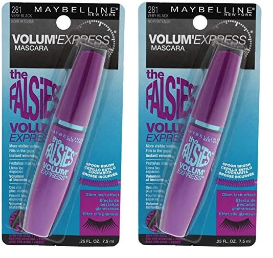 Maybelline New York Makeup Volum' Express The Falsies Washable Fiber Mascara, Very Black (Pack of 2)
