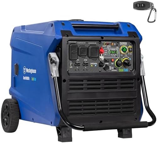 Westinghouse 11000 Peak Watt Dual Fuel Portable Inverter Generator, Remote Electric Start, Transfer Switch Ready, Gas and Propane Powered, Low THD - Safe for Electronics, Parallel Capable, CO Sensor