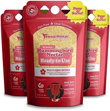3-Pack Hummingbird Nectar, 1.5 L (50.7 oz) - Ready to Use, Made in The USA | Extends The Life of Nectar for Hummingbird Feeders - The Ultimate Hummingbird Food