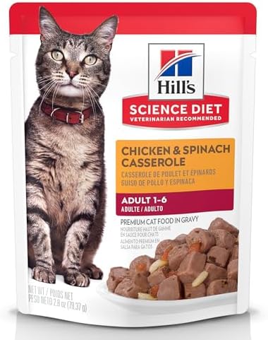 Hill's Science Diet Adult 1-6, Adult 1-6 Premium Nutrition, Wet Cat Food, Chicken Casserole Stew, 2.8 oz Pouch, Case of 24