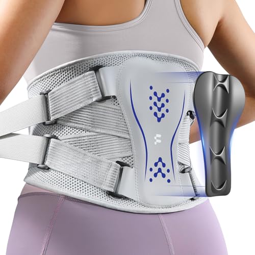 Back Brace for Lower Back Pain Relief, Ergonomic Curved Lumbar Support, Ultra Breathable Knitted Fabric, Adjustable Fit for Under Clothes, Sciatica, Scoliosis, Posture, Lifting, Size S