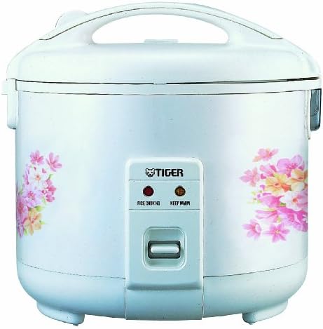 Tiger JNP-0550-FL 3-Cup (Uncooked) Rice Cooker and Warmer, Floral White