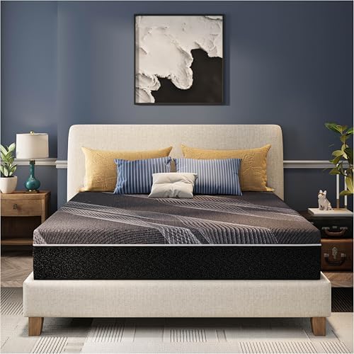 CH CHARME HOUSE 12 Inch Cal King Mattress, Bamboo-Charcoal Memory Foam Mattress, Cooling & Pressure Relief, Bed in a Box, Foam Made in USA & CertiPUR-US Certified, 72"x84"x12", Black