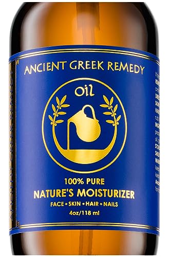 Ancient Greek Remedy - After Shower Body Oil for Women - Hydrating Face Oil & Body Moisturizer for Dry Skin with Organic Jojoba, Sweet Almond, Olive, and Vitamin E Oil - Clean Skincare, 4 oz