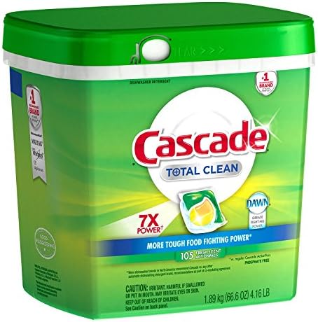 Cascade Total Clean 7X POWER Dishwashing Detergent Action Pacs, 105 Count