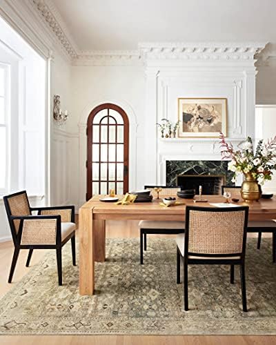 Loloi Margot Collection MAT-04 Antique/Sage 7'-6" x 9'-6" Area Rug, No-Shed Easy Clean Large Patterned Area Rug for Living Room, Bedroom, Dining Area