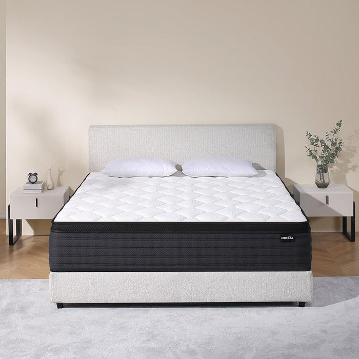 Queen Size Mattress, 12 Inch Hybrid Memory Foam Queen Mattress in a Box, Medium Firm, Pressure Relief, CertiPUR-US