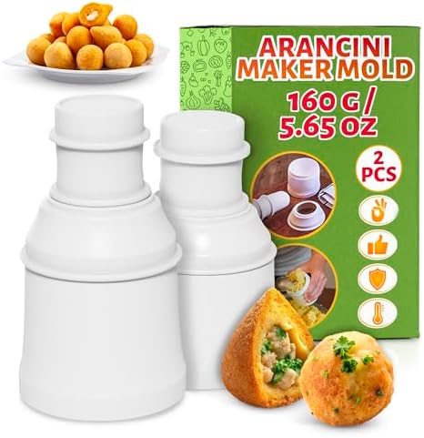 Arancini Maker Mold Rice Ball Mold 160g/5.65oz - Set of 2 Molds, Round and Pointed Shapes, Easy-to-Use, Easy-to-Clean, Comfortable to Hold, Designed for Making Rice Balls at Home or Professionally