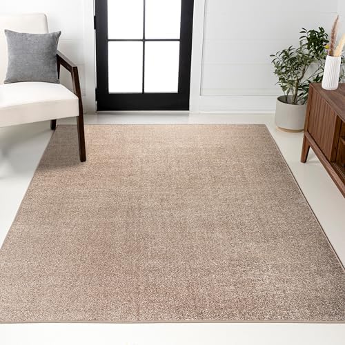 JONATHAN Y Haze Solid Low-Pile Beige Indoor Area Rug 8x10, Coastal,Bohemian,Minimalist,Classic, Easy-Cleaning for Living Room,Bedroom,Kitchen,Pet Friendly,Non-Shedding (SEU100G-8)