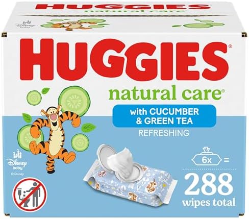 Huggies Natural Care Refreshing Baby Wipes, Hypoallergenic, Scented, 6 Flip-Top Packs (288 Wipes Total)