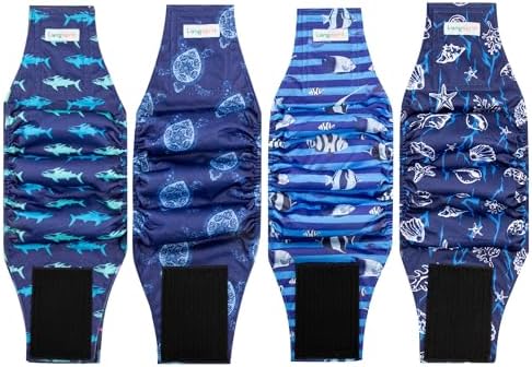 Male Dogs Diapers Belly Bands(4Pack), Washable Reusable Male Boy Doggy Wraps Panties for Doggie Puppy Pooping Potty Training Incontinence Marking PaΓ±al para Perro Small
