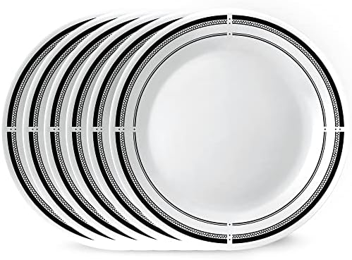 Corelle Vitrelle 10.25" Dinner Plates Set, Triple Layer Glass and Chip Resistant, Lightweight Round Plates, 6-Piece Brasserie