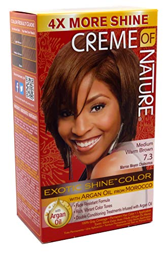 Creme Of Nature Color #7.3 Medium Warm Brown Exotic Shine (Pack of 6)