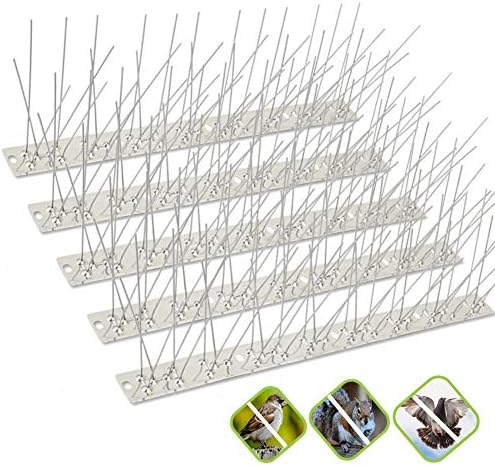 Bird Spikes for Small Birds Pigeons 43 Feet Coverage 40 Pack Stainless Steel Bird Spikes Kit Metal Bird Deterrent Spikes with Uninstalled Pins