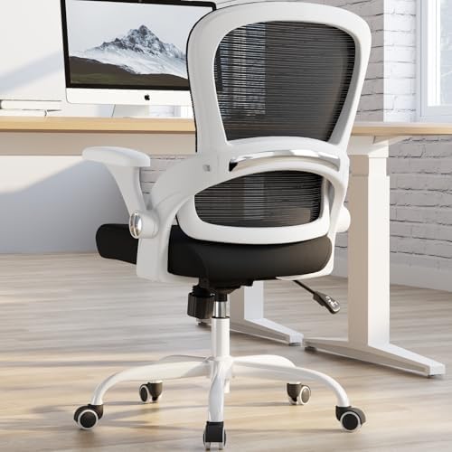 TRALT Beige Gaming Chair - Ergonomic Office Chair with Back Support, Home Office Desk Chairs, Computer Chair, 330lbs Wide Seat Big and Tall Office Chair for Professionals (White Black)