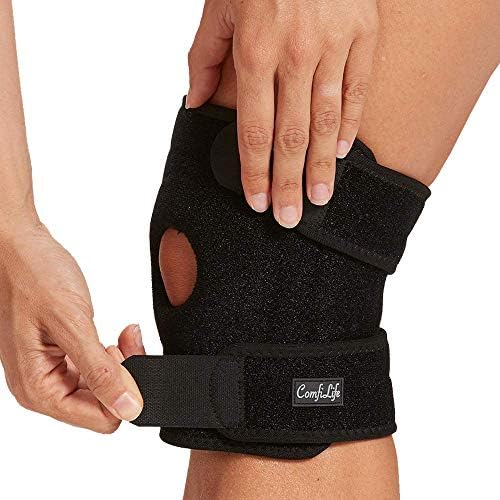 ComfiLife Knee Brace for Knee Pain Relief – Neoprene Knee Brace for Working Out, Running, Injury Recovery – Side Stabilizers – 3 Point Adjustable Compression – Open Patella Support,Non-Slip (Small)