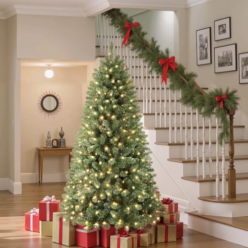 SHareconn 6ft Prelit Premium Artificial Classic Spruce Christmas Tree, 270 Warm White & Color LED Changing Lights, 866 Branch Tips, Perfect Choice for Xmas Decoration,6 FT