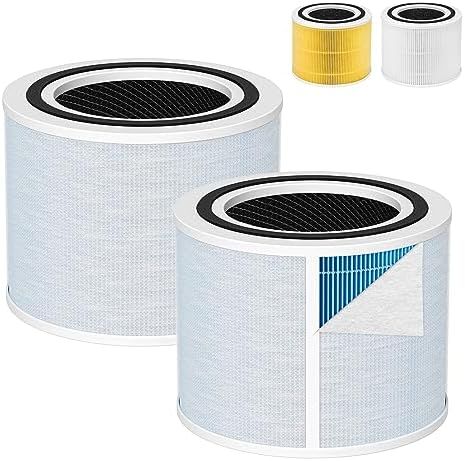 Core 300 Smoke Remover Replacement Filter for LEVOIT Core 300/Core300-P Core 300S/300S-P VortexAir Air Purifier, 4-IN-1 H13 True HEPA, Activated Carbon Filtration System, Core 300-RF-SR (Blue), 2 Pack