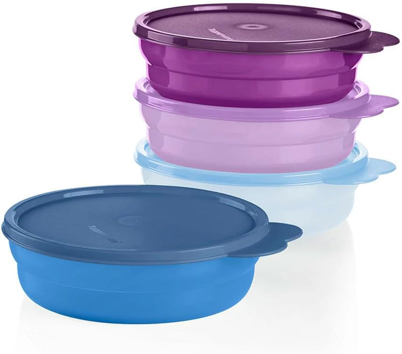 Tupperware Microwave Reheatable Cereal Bowls Set, Dishwasher Safe and BPA Free (4 Bowls, 4 Lids)