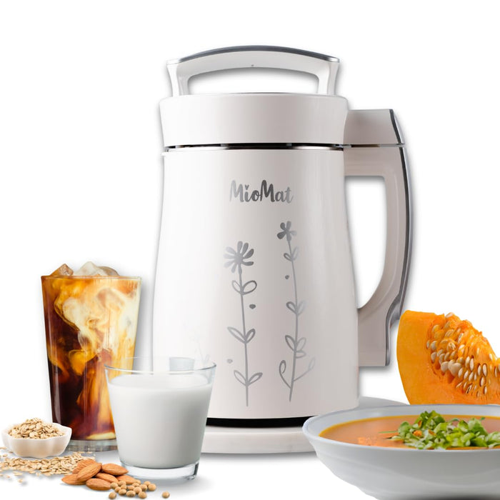 MioMat 8in1 Plant Based Milk Maker | Make 40oz of Natural Almond Milk, Soy Milk, Oat Milk, Coconut Milk, and more ... + soups, porridges, smoothies, purées... | Automatically, at the touch of a button