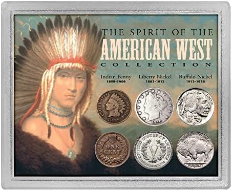 American Coin Treasures Spirit of The American West Penny and Nickel Coin Collection, Protective Acrylic Case, Certificate of Authenticity, Manufacturer's Warranty