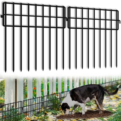 KYATE 32 Panels Animal Barrier Fence No Dig, 32ft(L) X 13in(H) 1.2in Gap Rabbit Fences Ground Defense Border Small Metal Fencing, Dog Blocker Under Barriers for Garden, Flower Bed, Patio